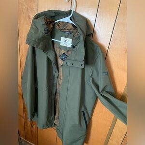 AIGLE MENS HOODED WATERPROOF PARKA SIZE L. Never used